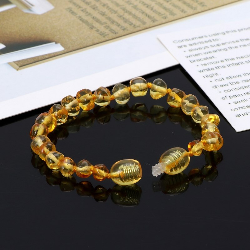 Infant Genuine Baltic Amber Teething Bracelet Raw and Anklet Baby Beads for Teethers